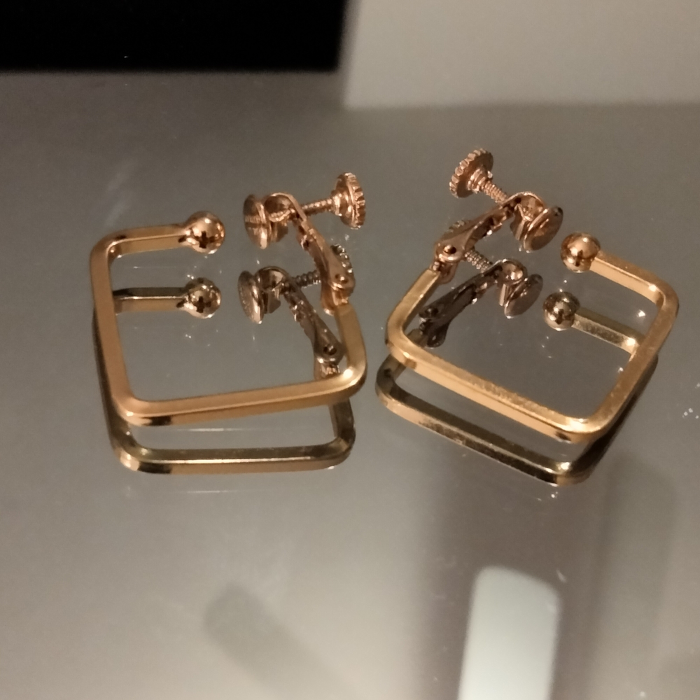Old Money Earrings Gold Hoop Screw On Geometric Minimalist Luxury Jewelry - Picture 9 of 16